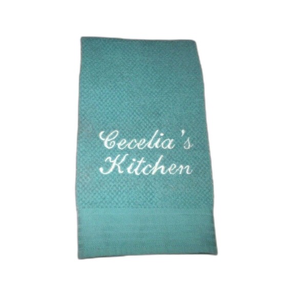 PERSONALIZED EMBROIDERED KITCHEN TOWELS MADE TO ORDER SET OF 2 TOWELS $18 - Picture 8 of 8